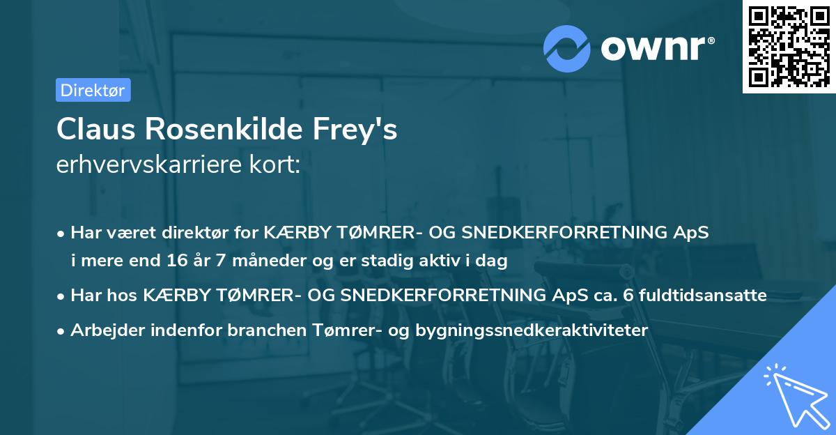 Claus Rosenkilde Frey's erhvervskarriere kort