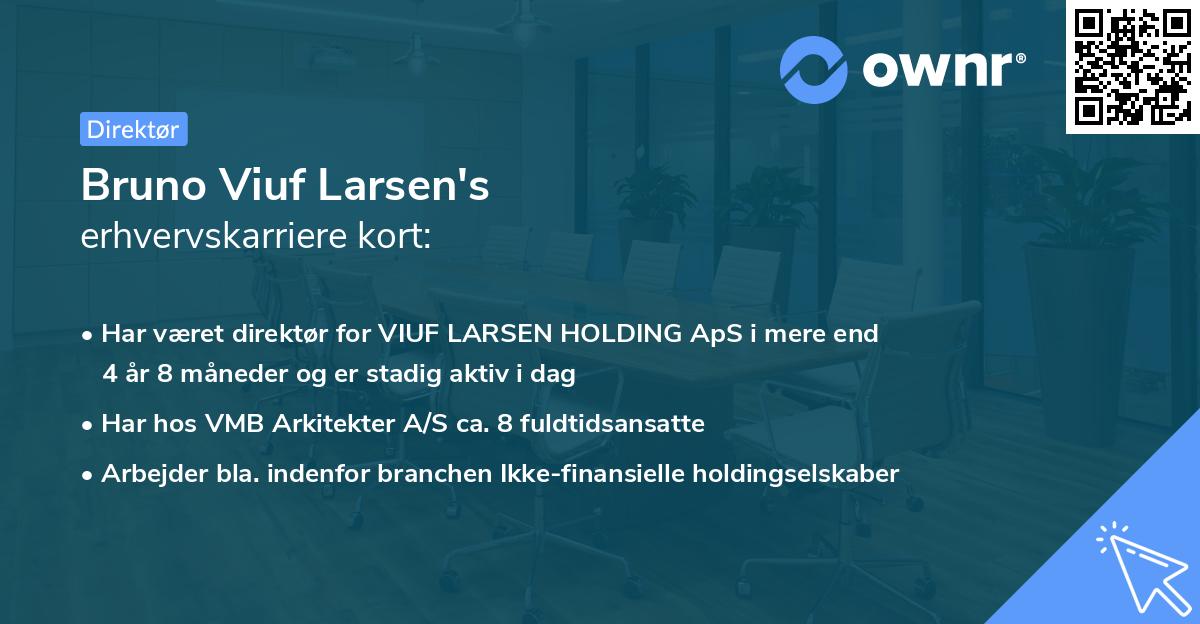Bruno Viuf Larsen's erhvervskarriere kort