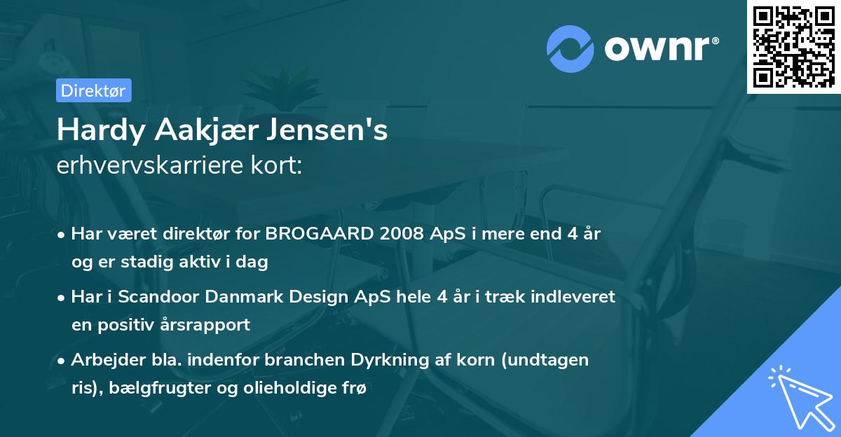 Hardy Aakjær Jensen's erhvervskarriere kort