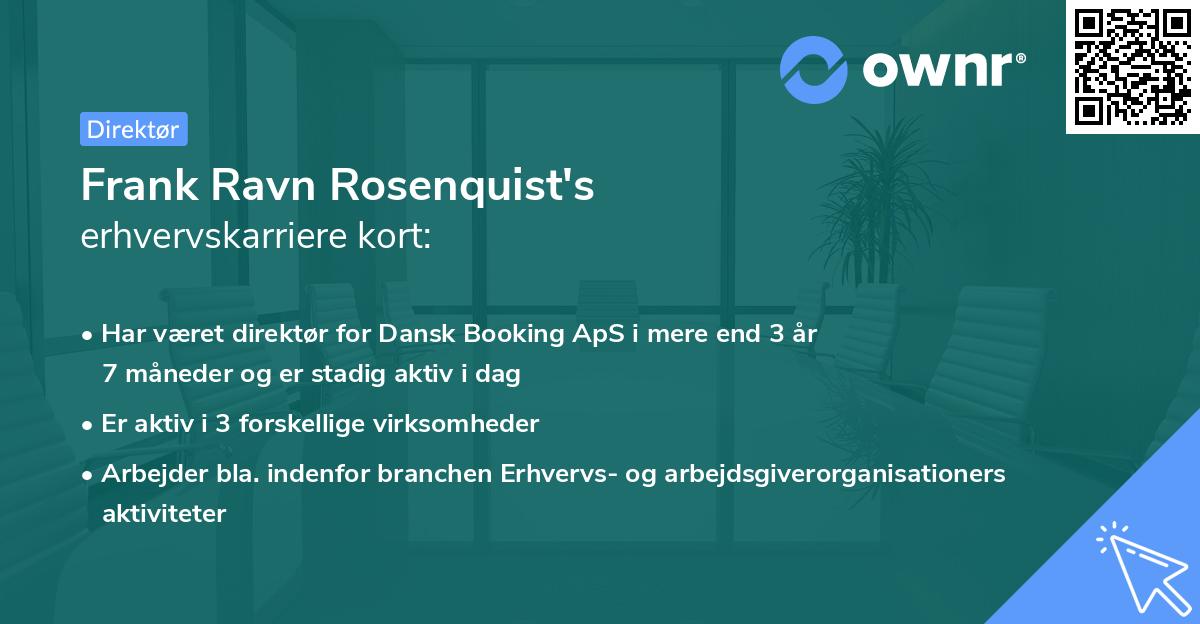 Frank Ravn Rosenquist's erhvervskarriere kort