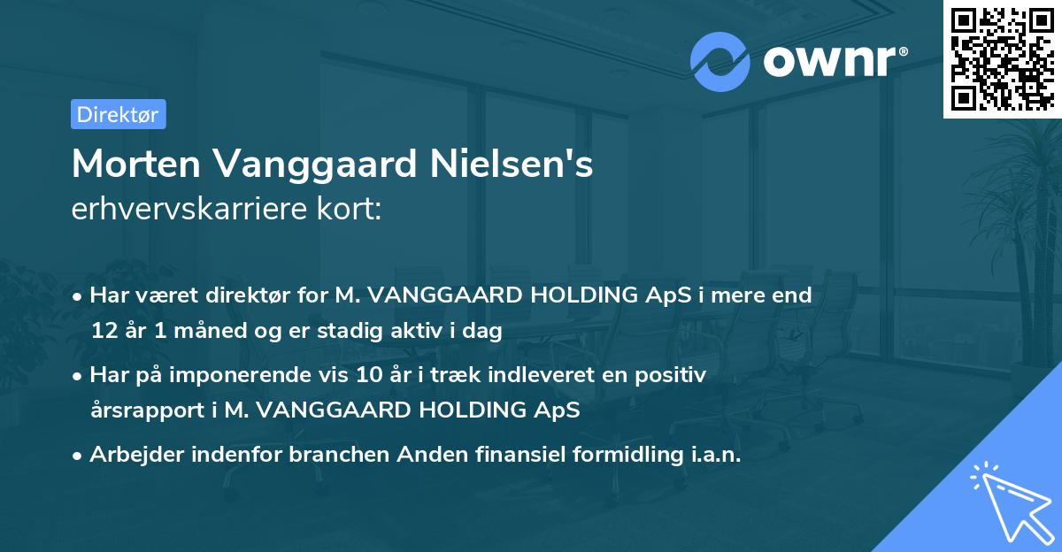Morten Vanggaard Nielsen's erhvervskarriere kort
