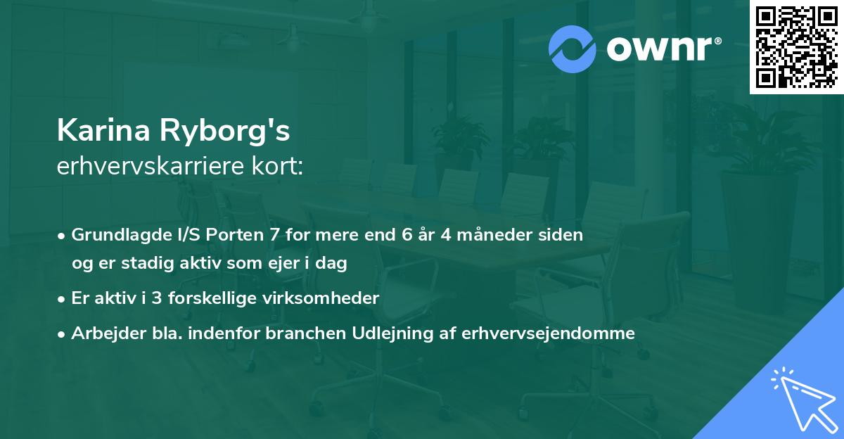 Karina Ryborg's erhvervskarriere kort