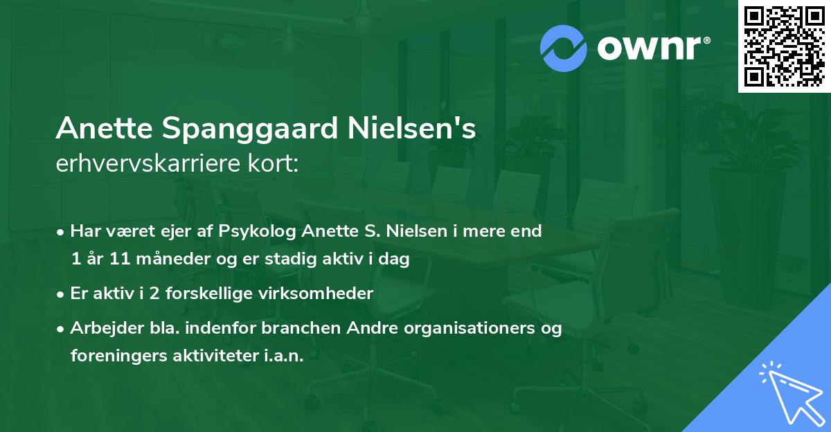 Anette Spanggaard Nielsen's erhvervskarriere kort