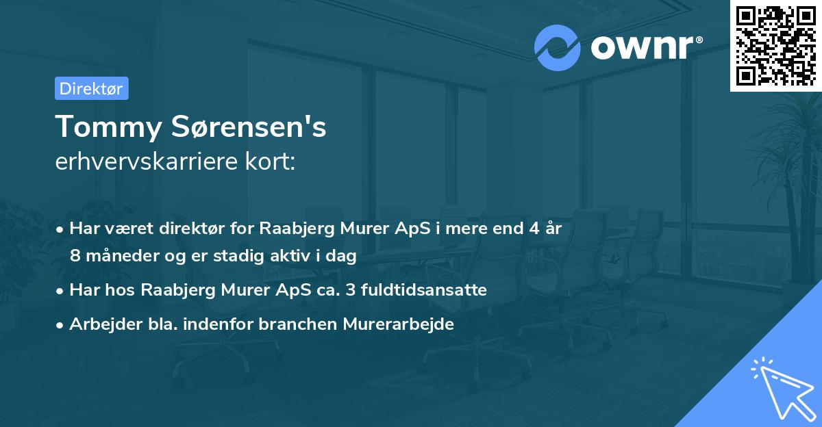 Tommy Sørensen's erhvervskarriere kort
