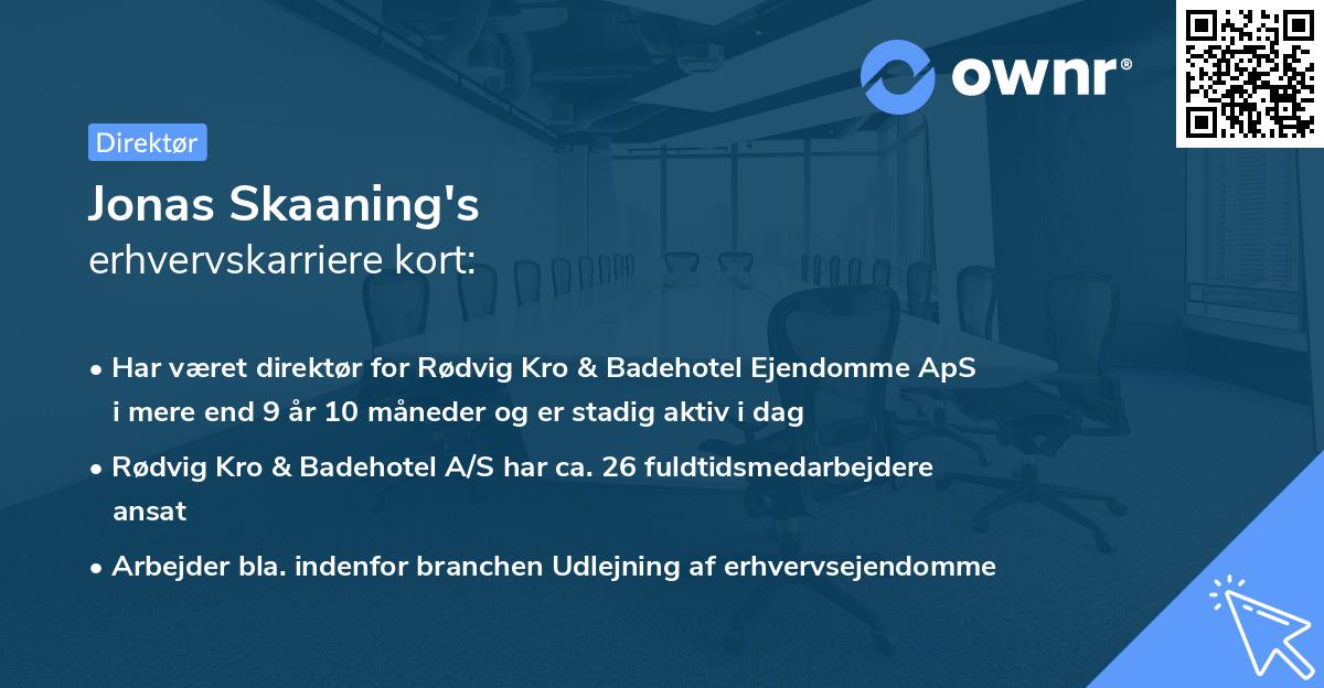Jonas Skaaning's erhvervskarriere kort