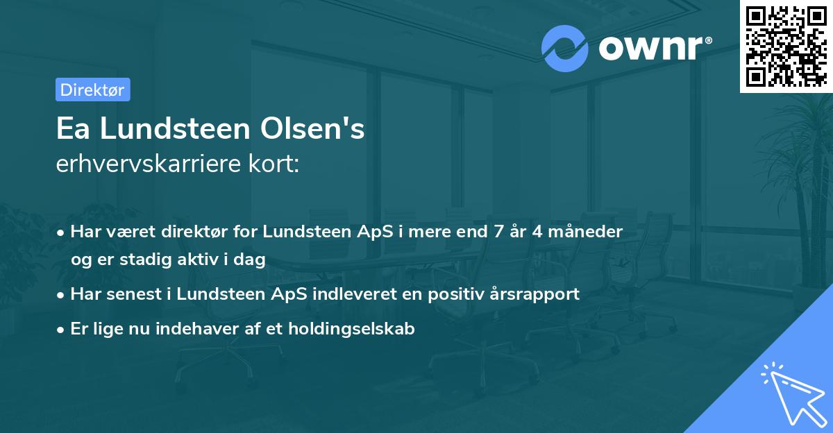 Ea Lundsteen Olsen's erhvervskarriere kort