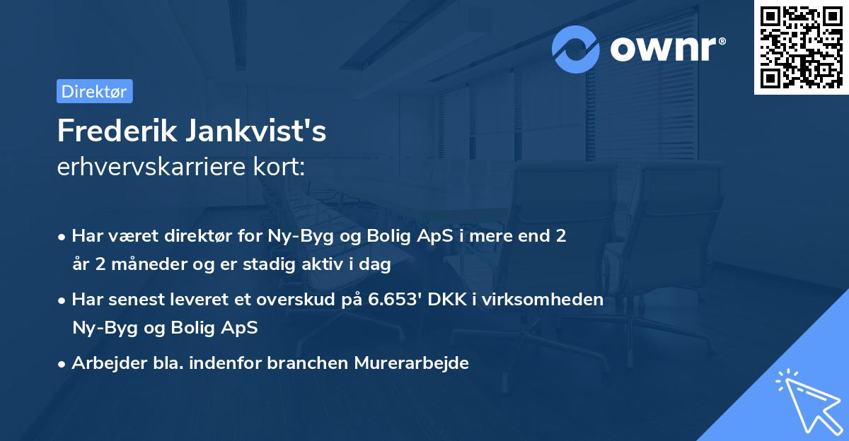 Frederik Jankvist's erhvervskarriere kort