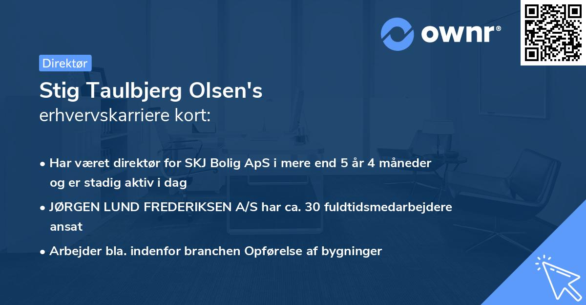 Stig Taulbjerg Olsen's erhvervskarriere kort