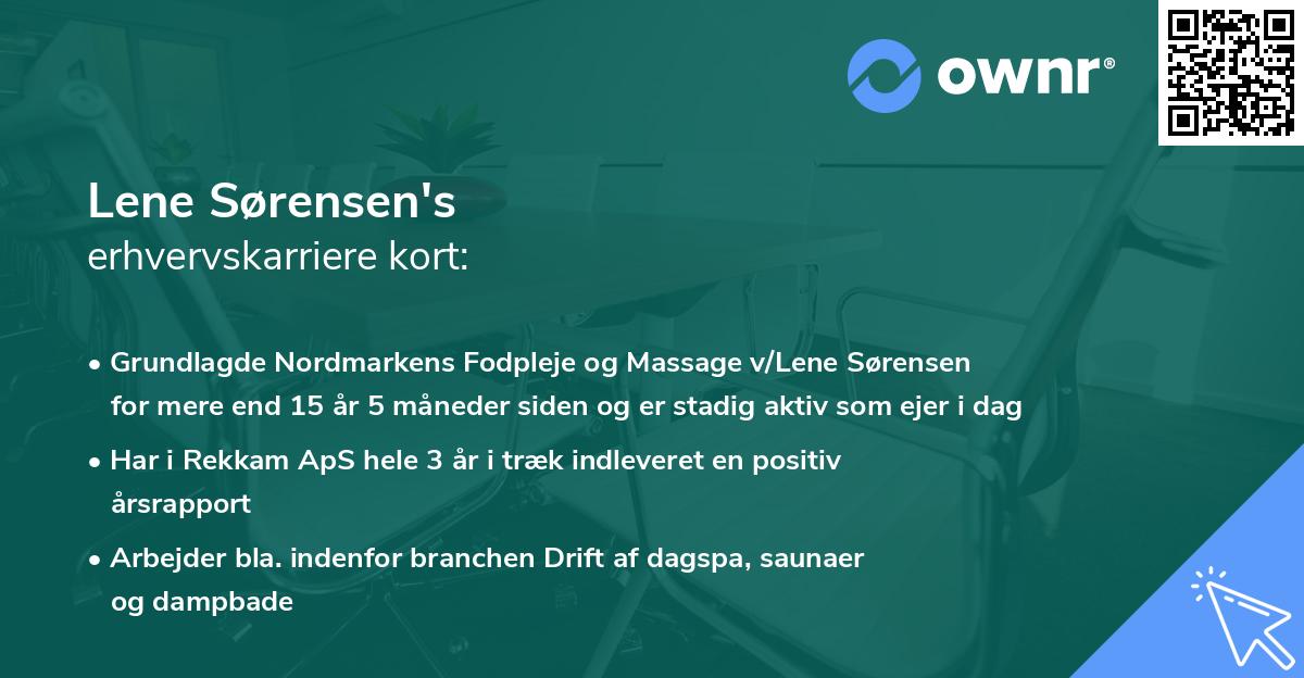 Lene Sørensen's erhvervskarriere kort