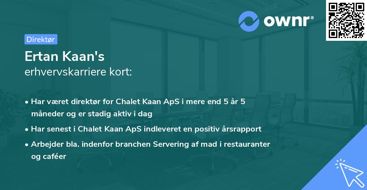 Ertan Kaan's erhvervskarriere kort