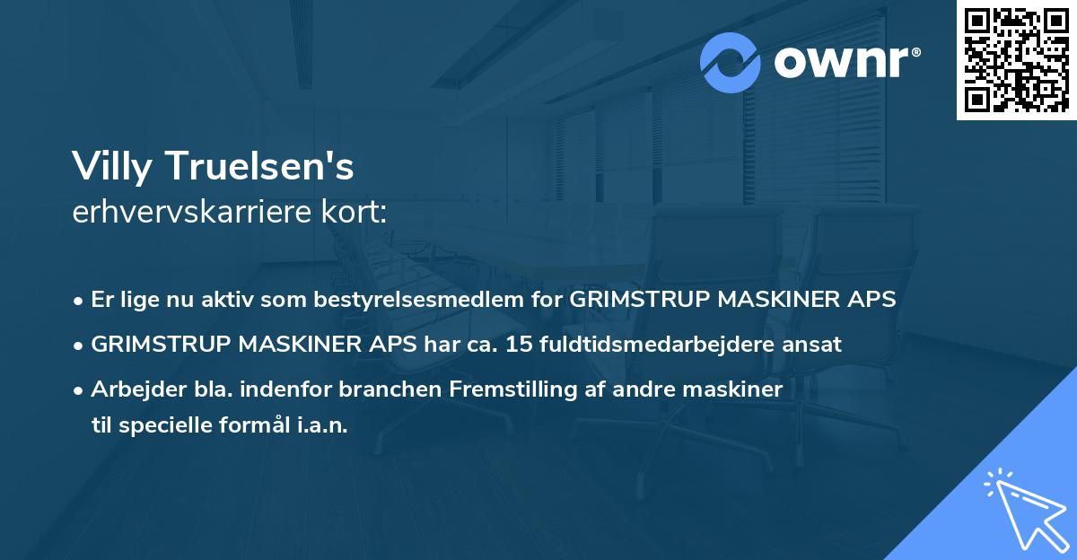 Villy Truelsen's erhvervskarriere kort