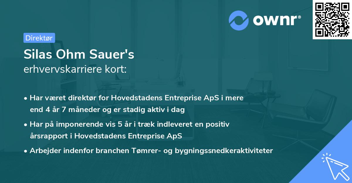 Silas Ohm Sauer's erhvervskarriere kort