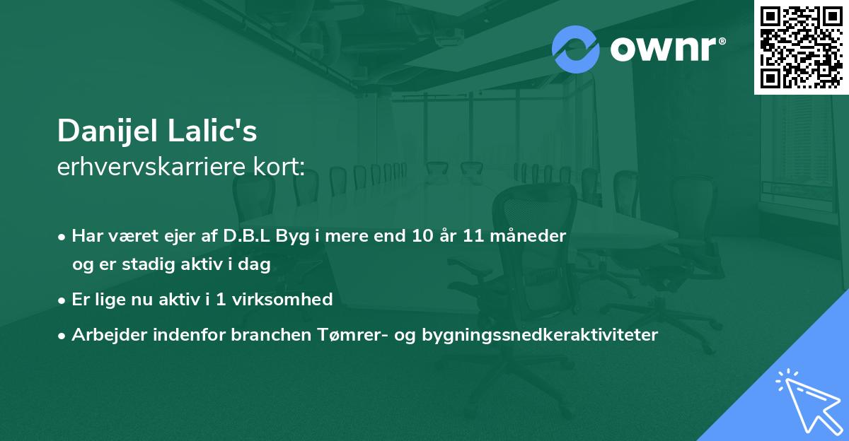 Danijel Lalic's erhvervskarriere kort