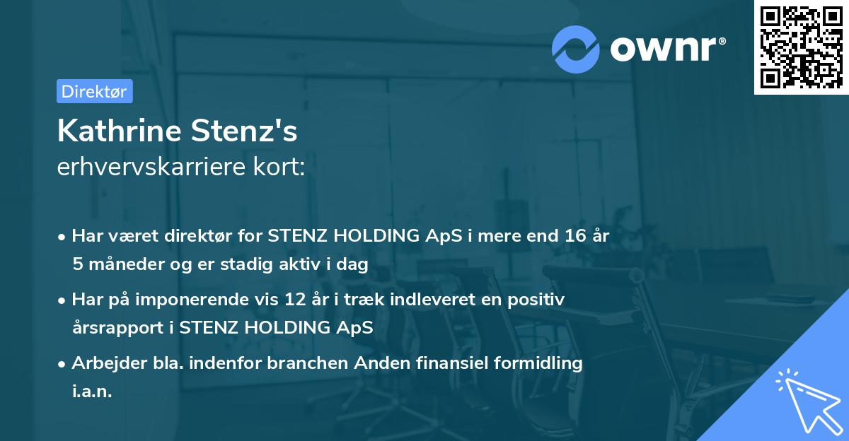 Kathrine Stenz's erhvervskarriere kort
