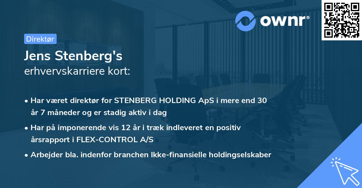 Jens Stenberg's erhvervskarriere kort