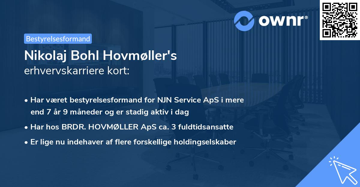 Nikolaj Bohl Hovmøller's erhvervskarriere kort