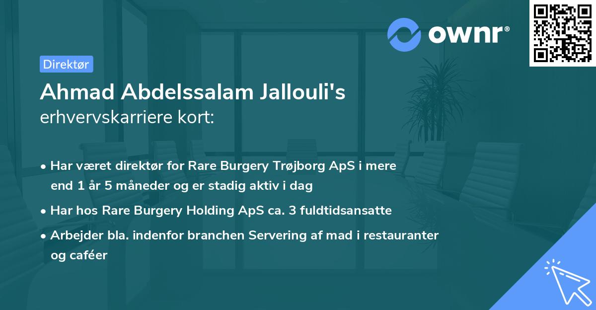 Ahmad Abdelssalam Jallouli's erhvervskarriere kort