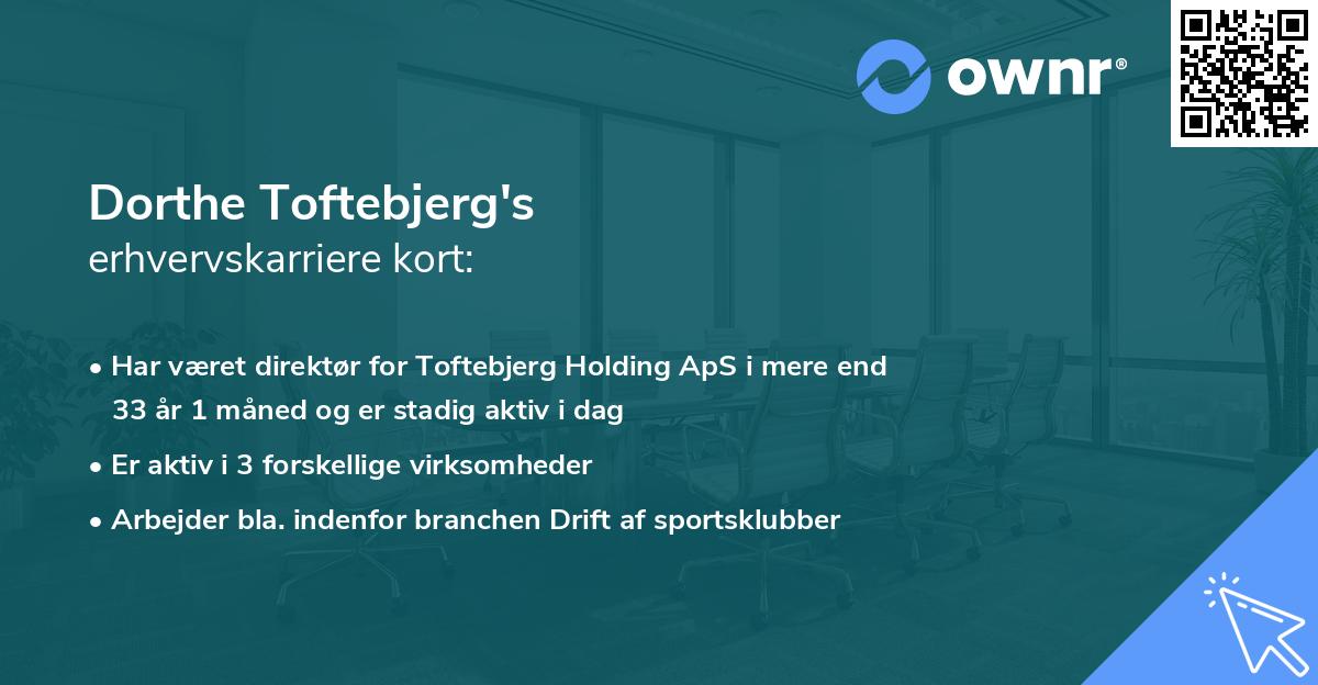 Dorthe Toftebjerg's erhvervskarriere kort