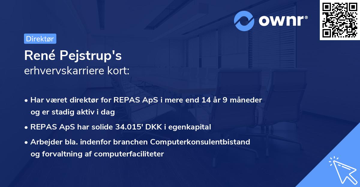 René Pejstrup's erhvervskarriere kort