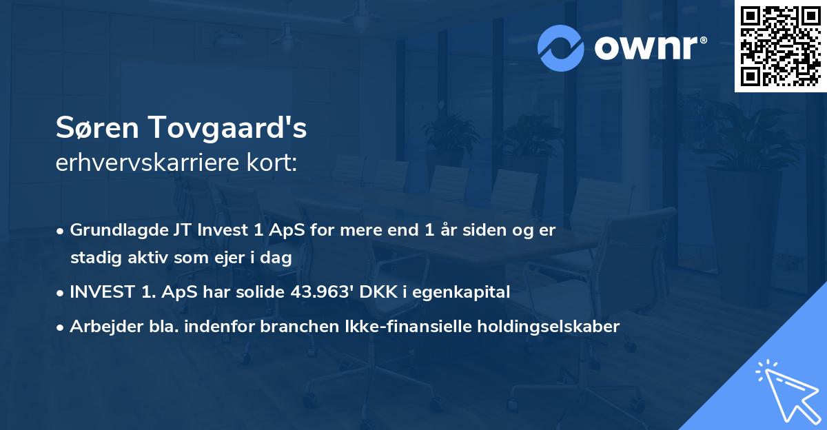 Søren Tovgaard's erhvervskarriere kort