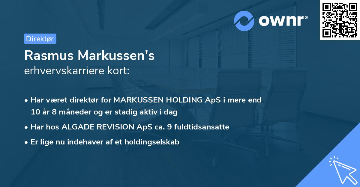 Rasmus Markussen's erhvervskarriere kort