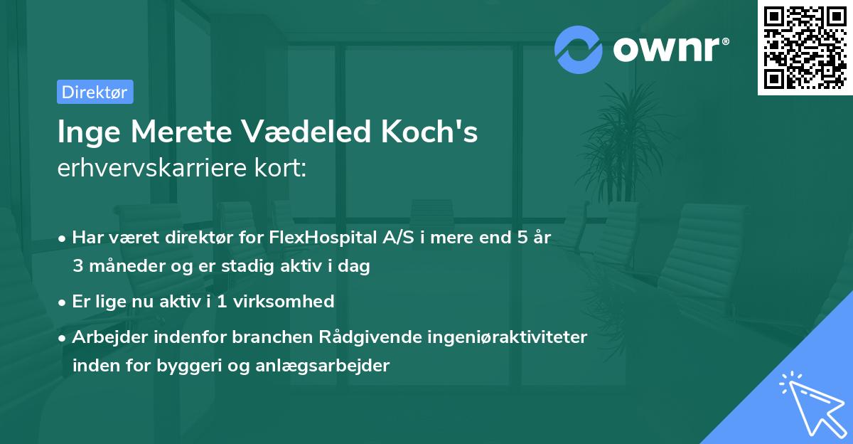 Inge Merete Vædeled Koch's erhvervskarriere kort