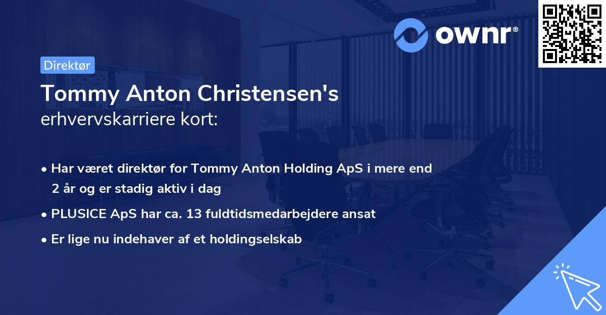 Tommy Anton Christensen's erhvervskarriere kort