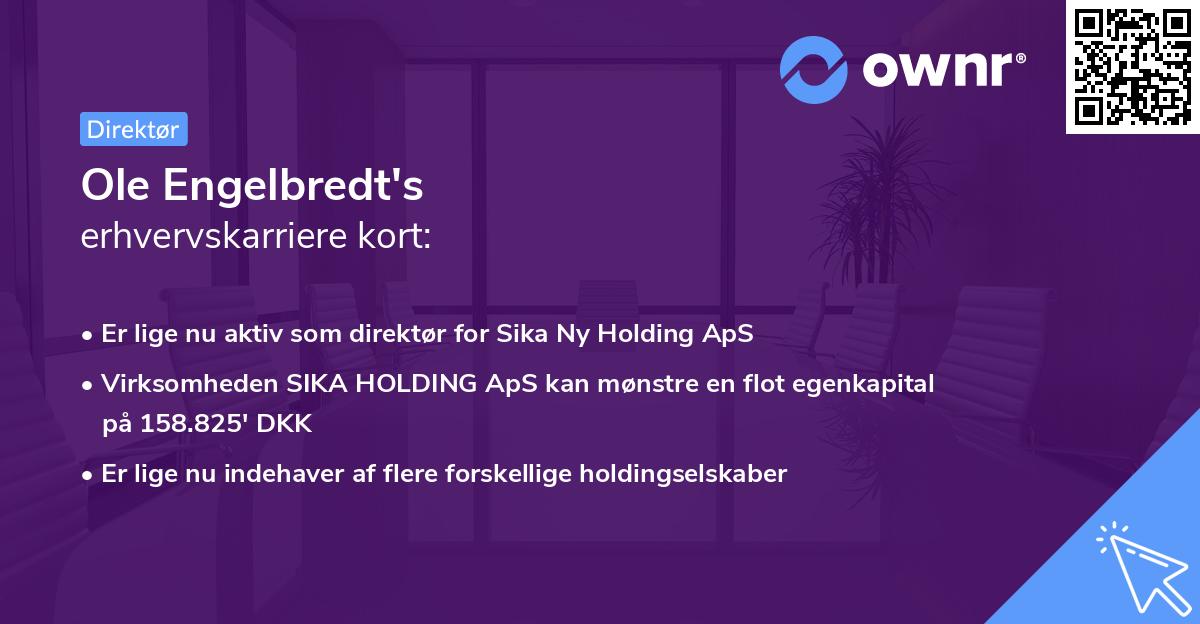 Ole Engelbredt's erhvervskarriere kort