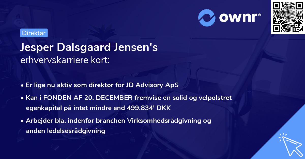 Jesper Dalsgaard Jensen's erhvervskarriere kort