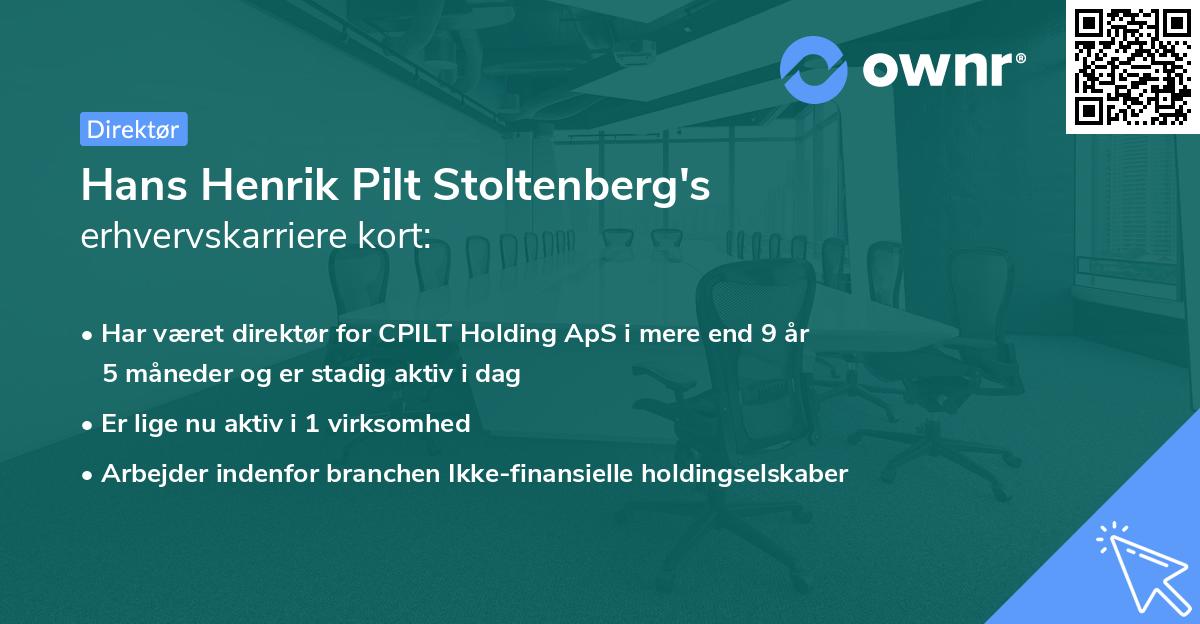 Hans Henrik Pilt Stoltenberg's erhvervskarriere kort