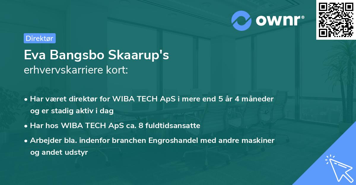 Eva Bangsbo Skaarup's erhvervskarriere kort