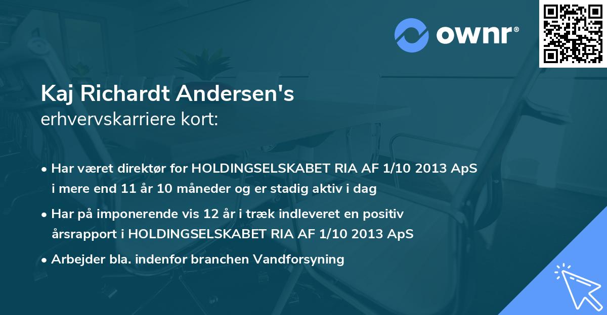 Kaj Richardt Andersen's erhvervskarriere kort