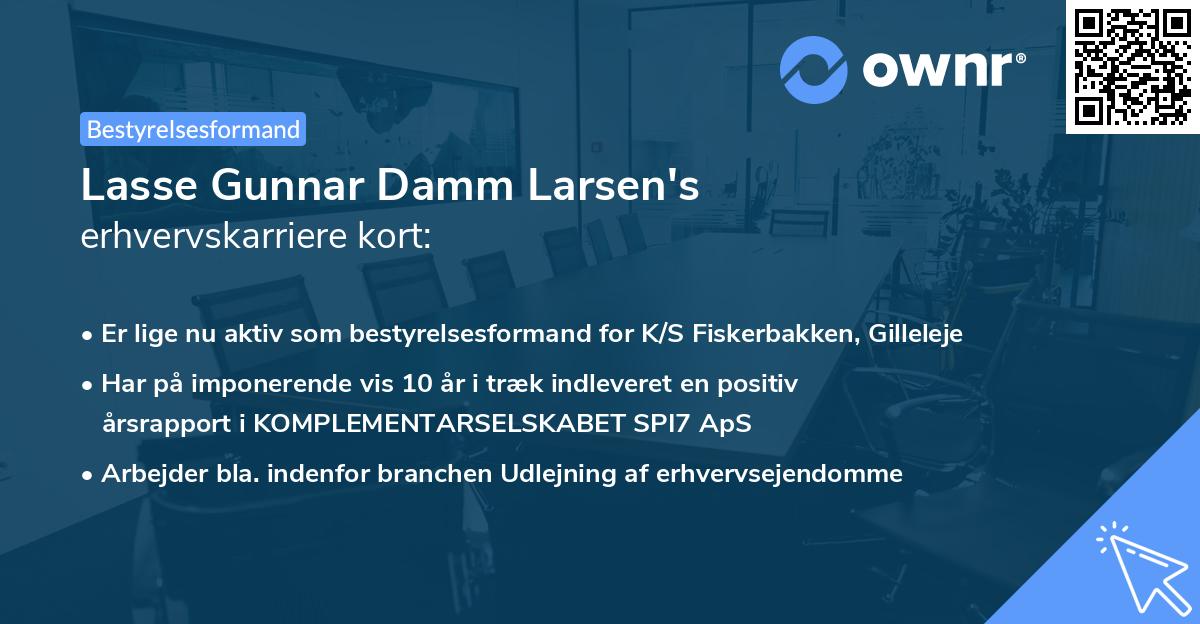 Lasse Gunnar Damm Larsen's erhvervskarriere kort