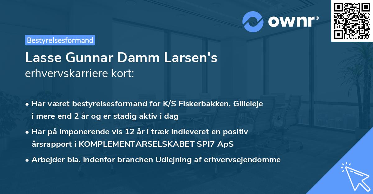 Lasse Gunnar Damm Larsen's erhvervskarriere kort