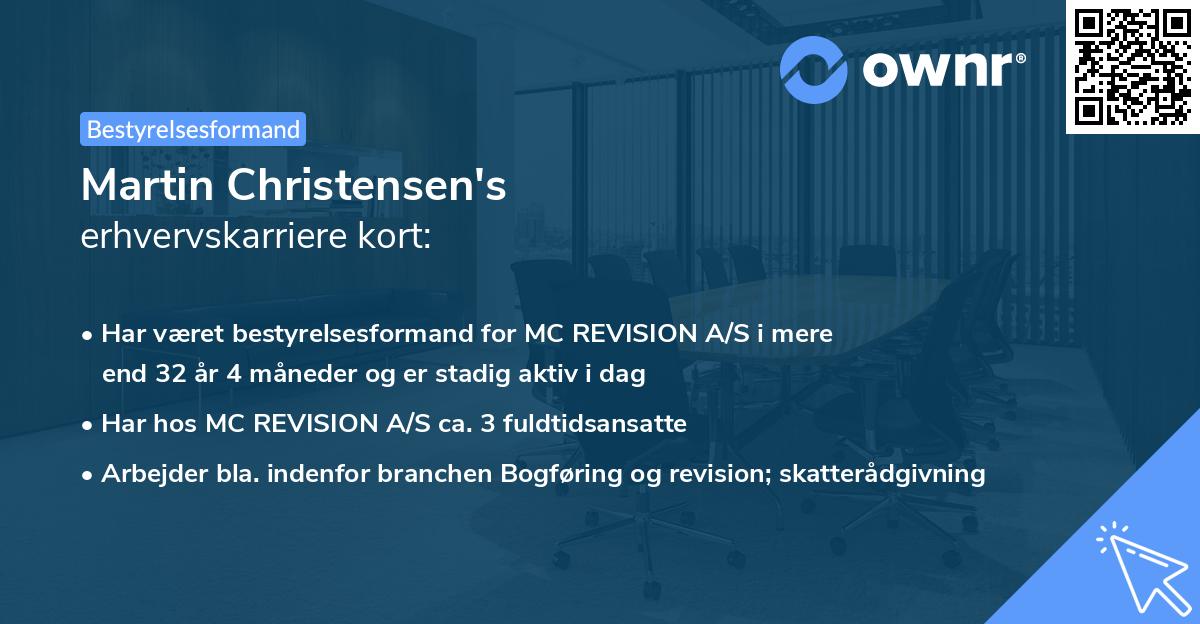 Martin Christensen's erhvervskarriere kort