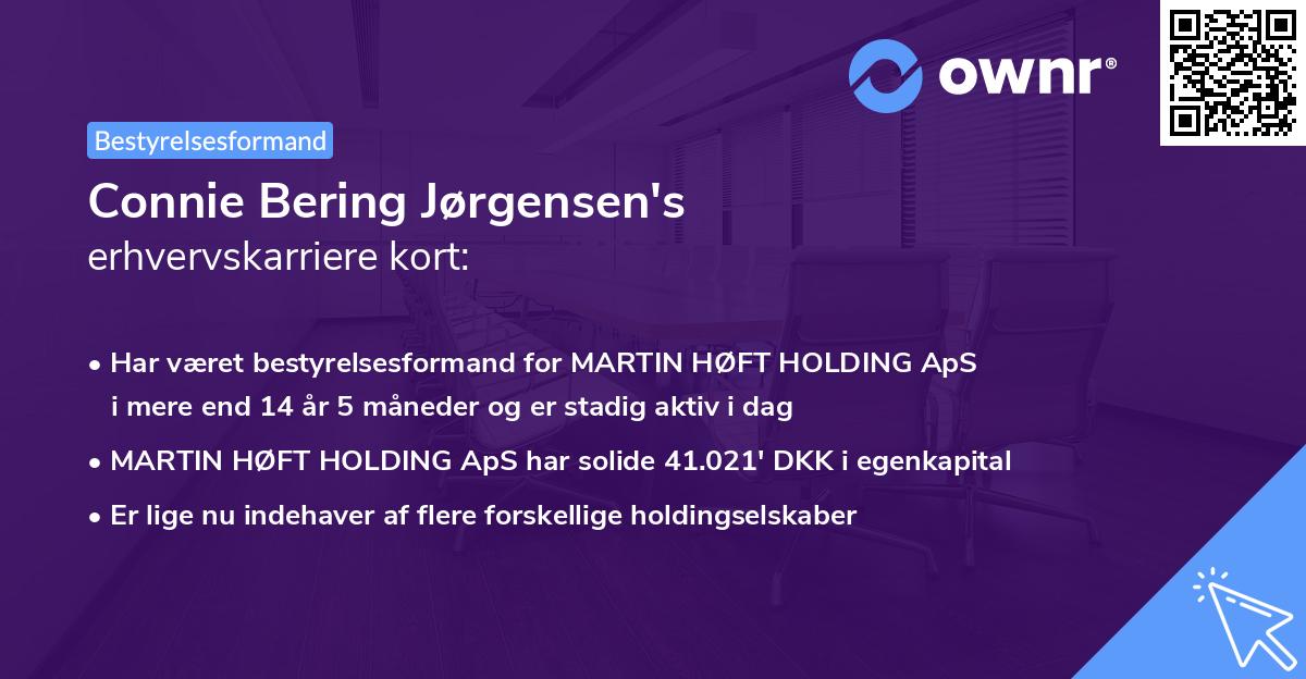 Connie Bering Jørgensen's erhvervskarriere kort