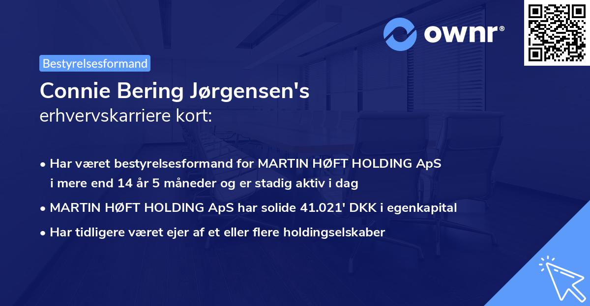 Connie Bering Jørgensen's erhvervskarriere kort