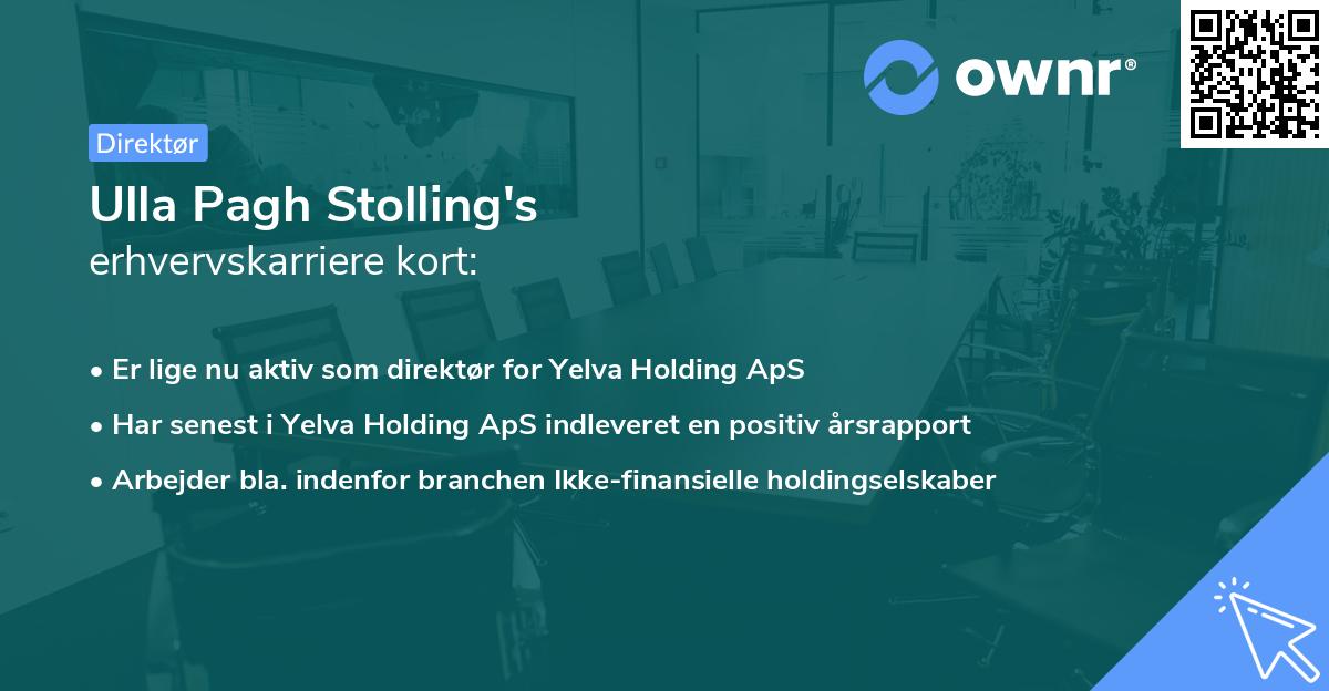 Ulla Pagh Stolling's erhvervskarriere kort
