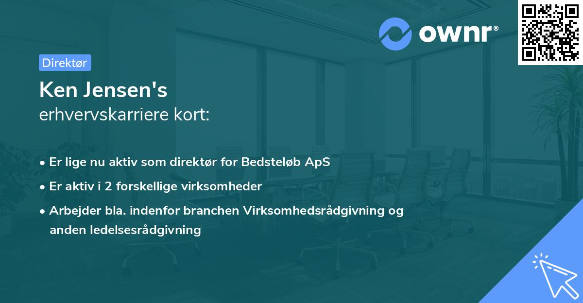 Ken Jensen's erhvervskarriere kort