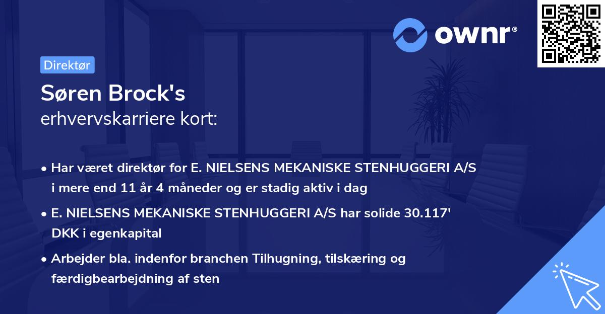 Søren Brock's erhvervskarriere kort