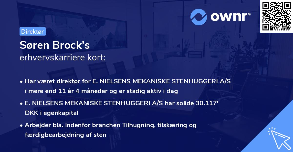 Søren Brock's erhvervskarriere kort
