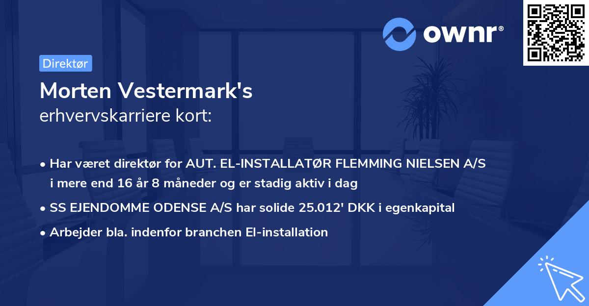 Morten Vestermark's erhvervskarriere kort
