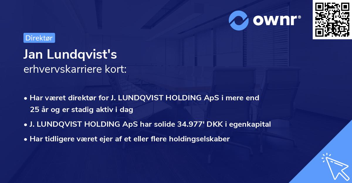 Jan Lundqvist's erhvervskarriere kort