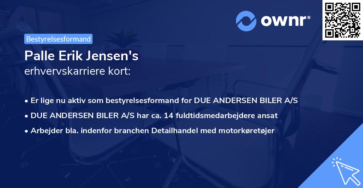 Palle Erik Jensen's erhvervskarriere kort