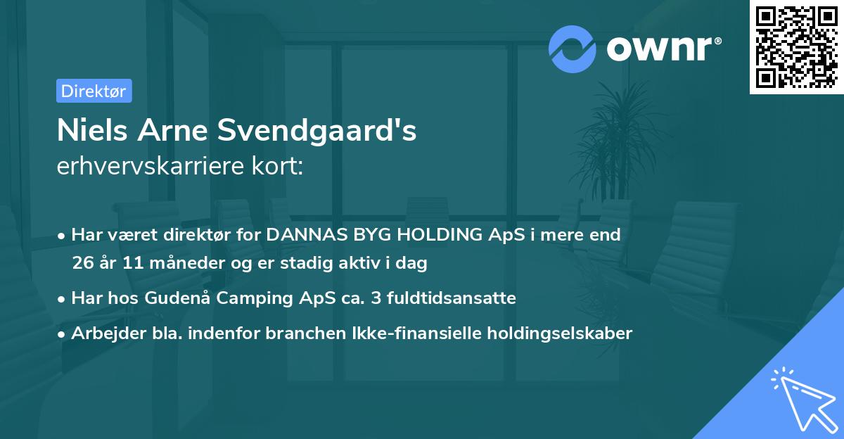 Niels Arne Svendgaard's erhvervskarriere kort