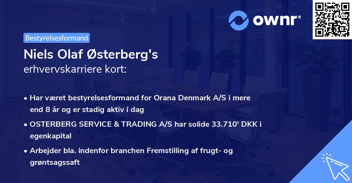 Niels Olaf Østerberg's erhvervskarriere kort