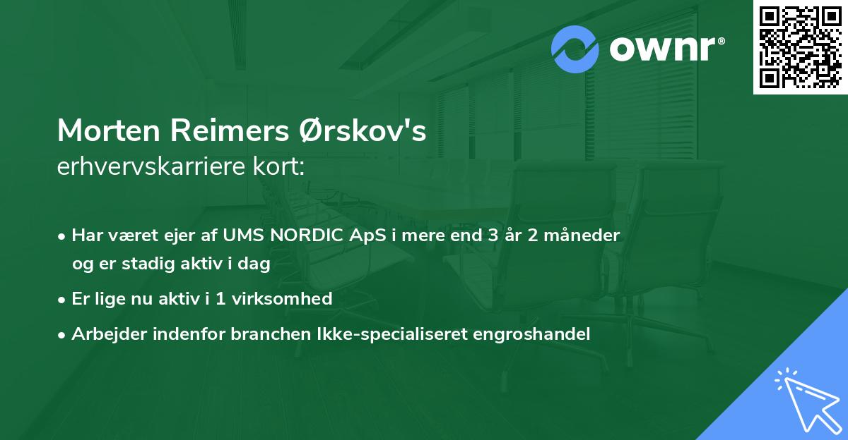 Morten Reimers Ørskov's erhvervskarriere kort