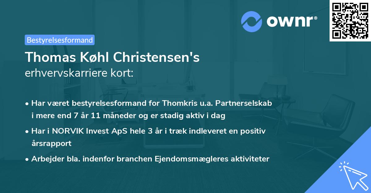 Thomas Køhl Christensen's erhvervskarriere kort