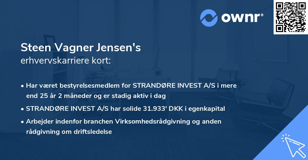 Steen Vagner Jensen's erhvervskarriere kort