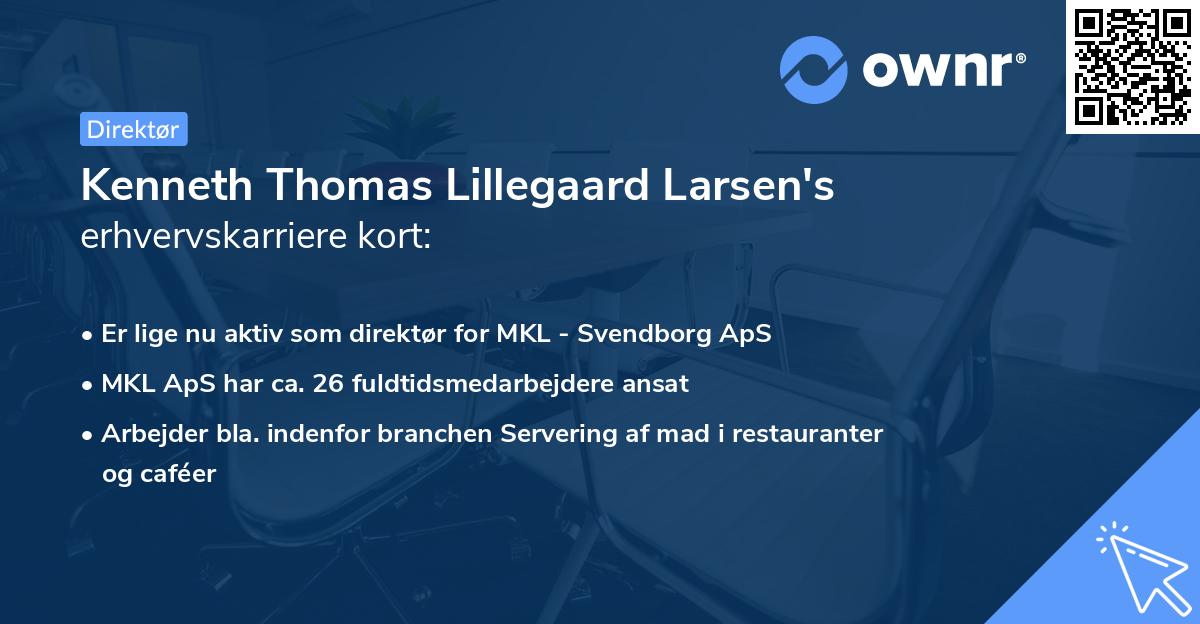 Kenneth Thomas Lillegaard Larsen's erhvervskarriere kort